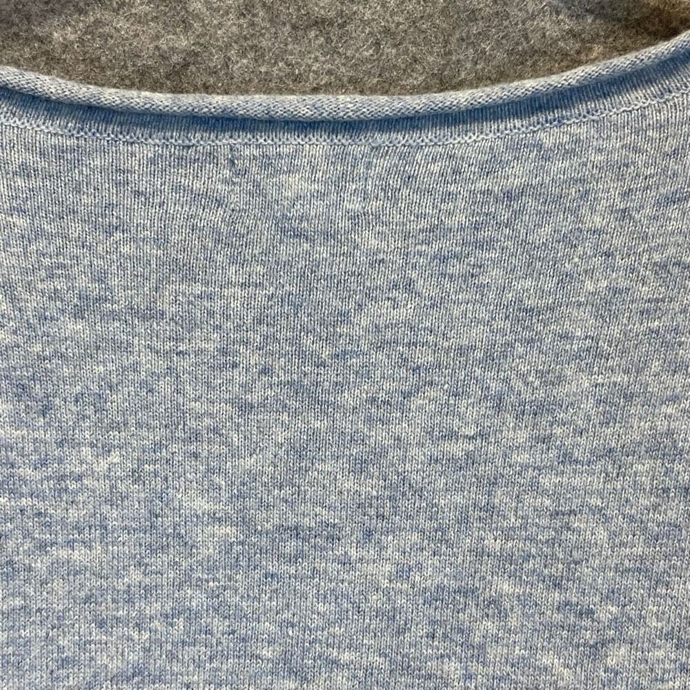J. CREW Sweater Women's XL‎ Heather Blue V-Neck Pullover Long Sleeve Wool Blend - Picture 10 of 11